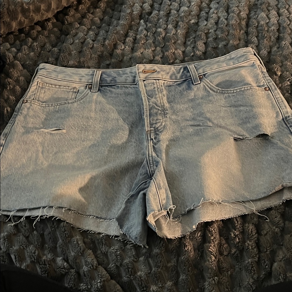 Express Light Wash Jean Shorts